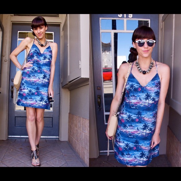 J crew Carrie Hawaiian sunset racer back shift dress